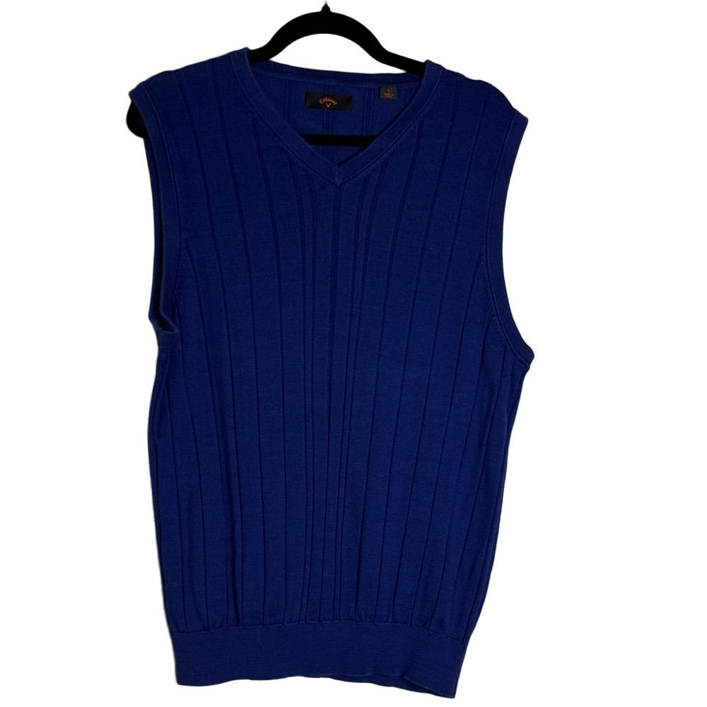 Callaway Men's V-Neck Blue Golf Athleisure Sweater Vest